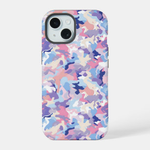 Purple Pastel Camouflage iPhone 15 Case