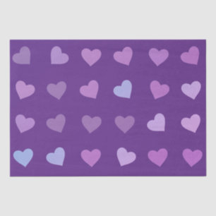 PURPLE PASTEL COLORED HEARTS TISSUE PAPER