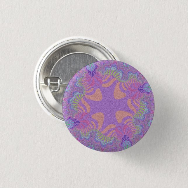 Purple Pastel Cross 3 Cm Round Badge (Front & Back)
