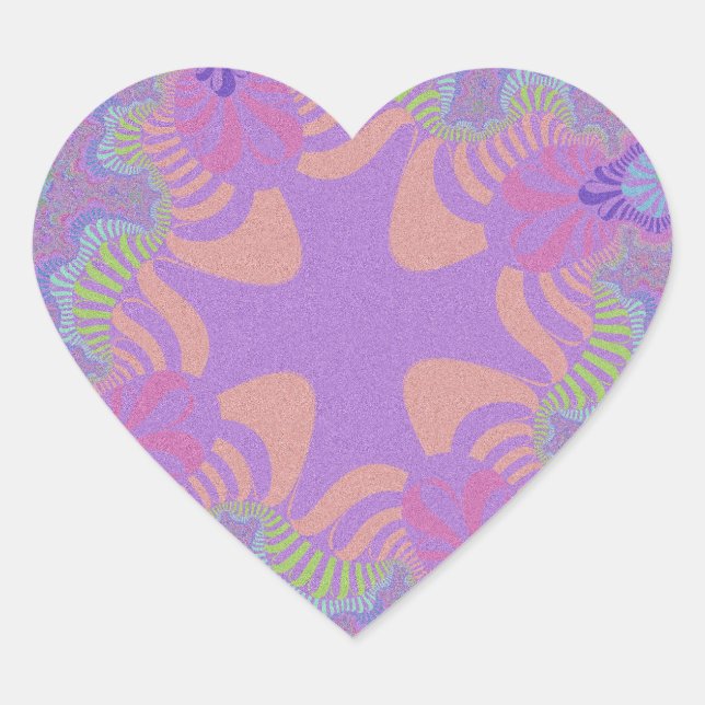 Purple Pastel Cross Heart Sticker (Front)