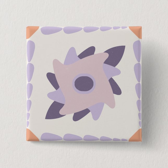 Purple pastel Decorative colourful tile  15 Cm Square Badge (Front)