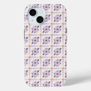 Purple pastel Decorative colourful tile iPhone 15 Case