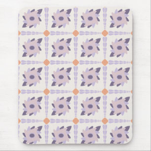 Purple pastel Decorative colourful tile Mouse Mat