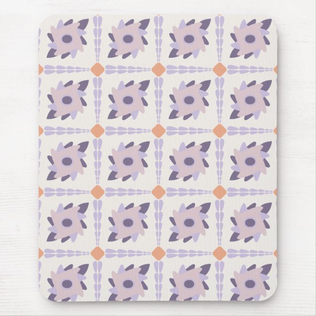 Purple pastel Decorative colourful tile  Mouse Mat (Front)