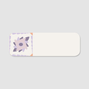 Purple pastel Decorative colourful tile Name Tag