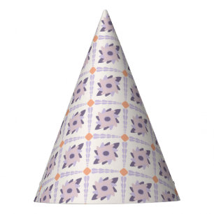 Purple pastel Decorative colourful tile Party Hat