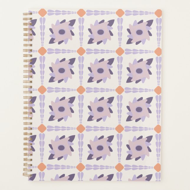 Purple pastel Decorative colourful tile  Planner (Front)