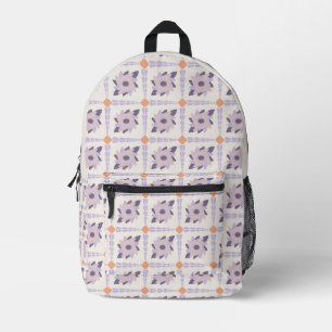 Purple pastel Decorative colourful tile Printed Backpack