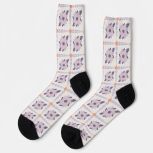 Purple pastel Decorative colourful tile Socks