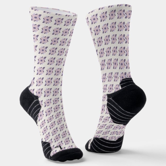 Purple pastel Decorative colourful tile  Socks (Angled)
