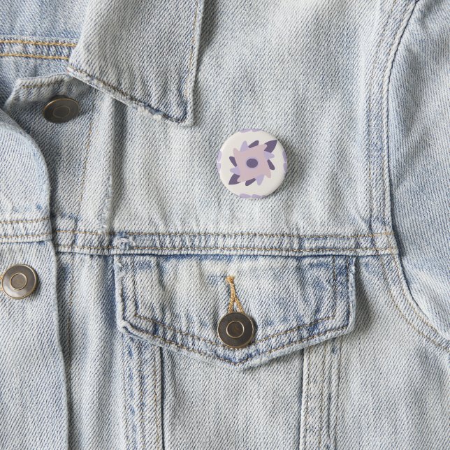 Purple Pastel Decorative Tile Pattern 3 Cm Round Badge (In Situ)