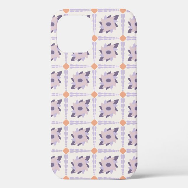 Purple Pastel Decorative Tile Pattern Case-Mate iPhone Case (Back)