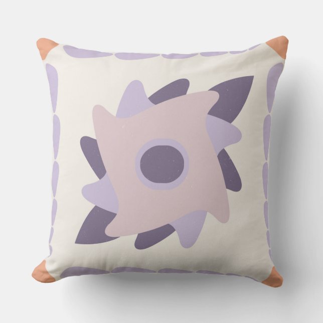 Purple Pastel Decorative Tile Pattern Cushion (Front)