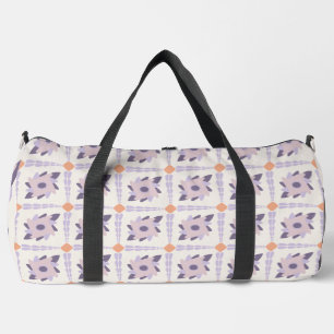 Purple Pastel Decorative Tile Pattern Duffle Bag