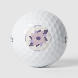 Purple Pastel Decorative Tile Pattern Golf Balls