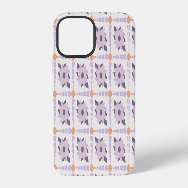 Purple Pastel Decorative Tile Pattern iPhone Case (Back)