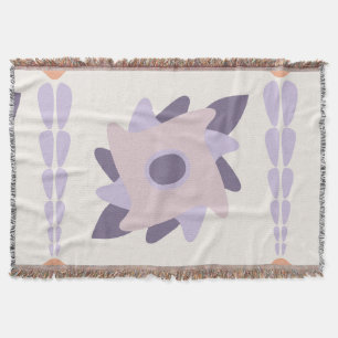 Purple Pastel Decorative Tile Pattern Throw Blanket