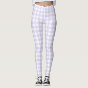 Purple Pastel Gingham Women's Leggings