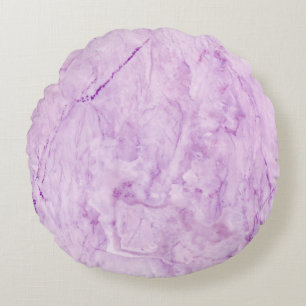 Purple Pastel Marble: Luxurious Texture Round Cushion