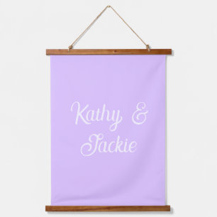 Purple pastel retro couple wedding name stylish na hanging tapestry