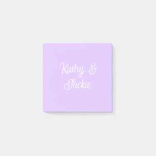 Purple pastel retro couple wedding name stylish na post-it notes
