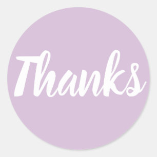 Purple pastel thank you simple business sticker