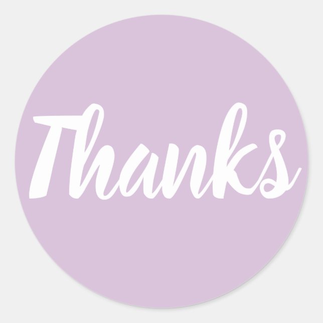 Purple pastel thank you simple business sticker (Front)