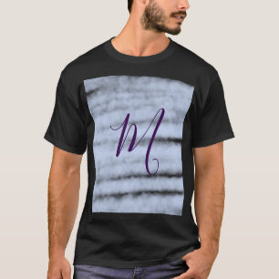 Purple pastel watercolor monogram name letterretro T-Shirt
