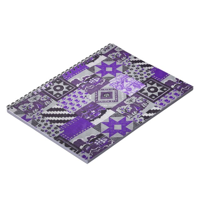 Purple Patchwork Notebook (Left Side)