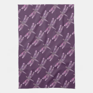 Purple Patina: Dragonflies Tea Towel