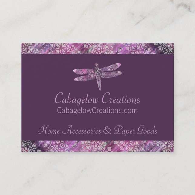 Purple Patina: Dragonfly Business Card (Front)