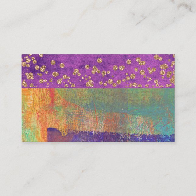 Purple Patina Glamour Business Card (Front)