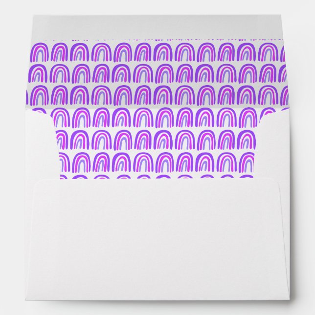 Purple Pattern Rainbows Custom Baby Shower Envelope (Back (Bottom))