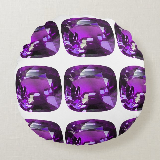 Purple Pattern Round Cushion (Front)