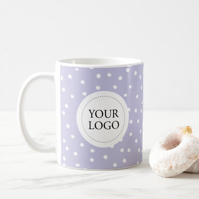 Purple Pattern Simple Pattern Business Logo Custom Coffee Mug (With Donut)