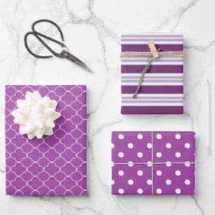 Purple Patterned Wrapping Paper Sheet