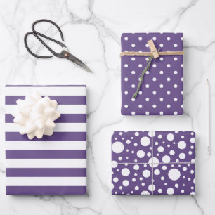 Purple Patterns Wrapping Paper Sheet Set