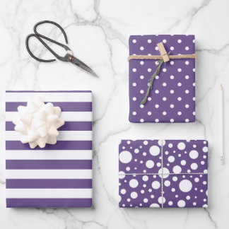 Purple Patterns Wrapping Paper Sheet Set