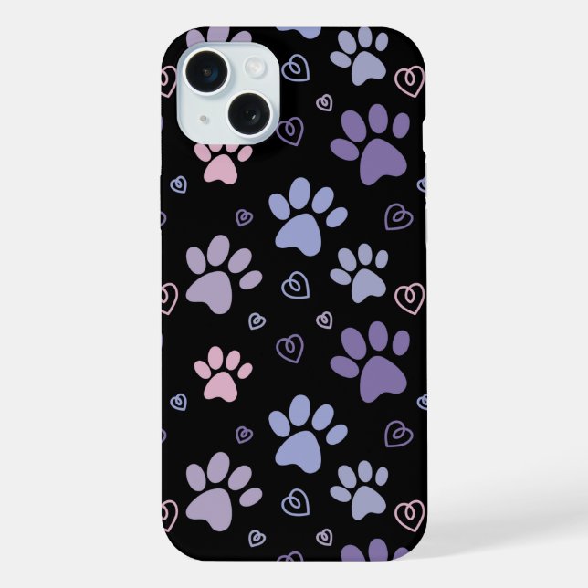 purple paw (black) Phone case (Back)
