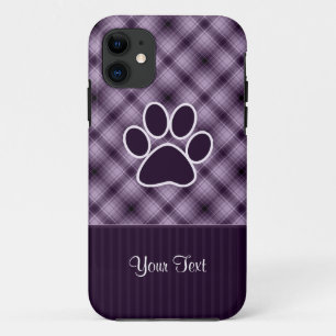 Purple Paw Print iPhone 11 Case