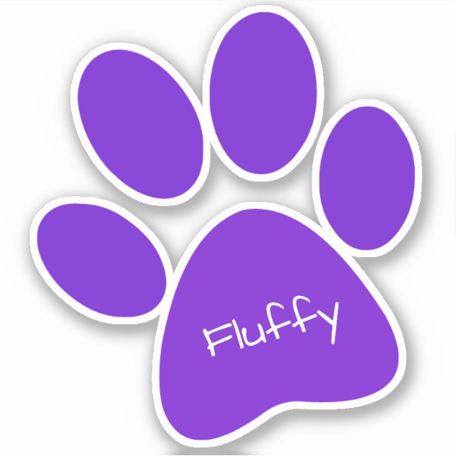 Purple Paw Print Custom-Cut Vinyl Sticker (Front)