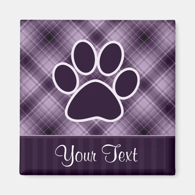 Purple Paw Print Magnet (Front)