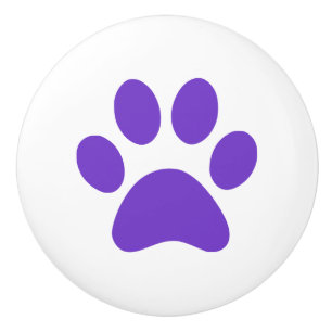 Purple Paw Print pawprint Ceramic Knob