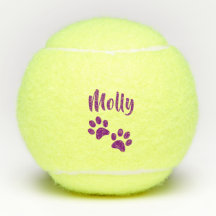 Purple Paw Print Personalised Pet or Dog Name Toy