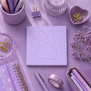 Purple Paw Print Post-it Notes