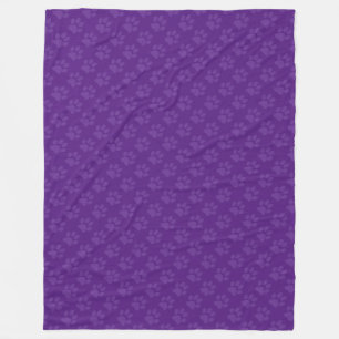 Purple Paw Prints Pattern Fleece Blanket