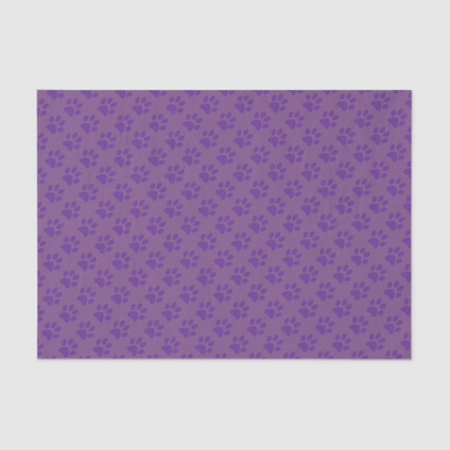 Purple Paw Prints Tissue Paper (Front)