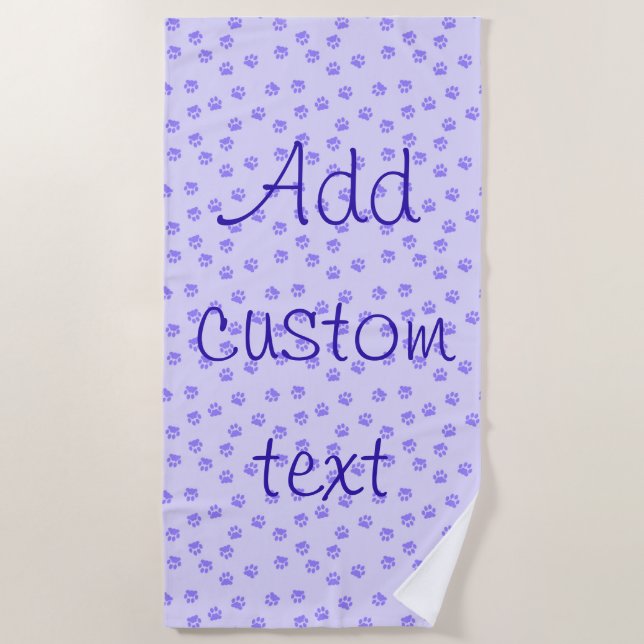 Purple pawprints beach towel (Front)