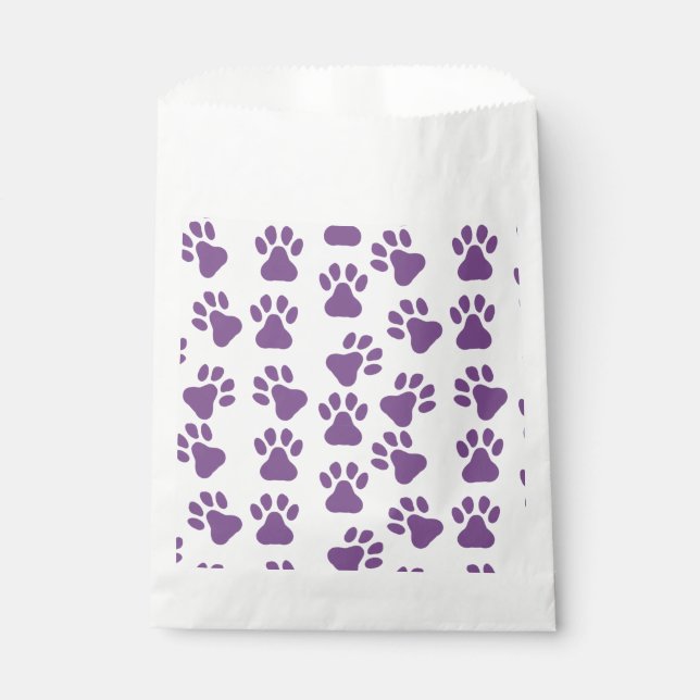 Purple Pawprints  Favour Bags (Front)