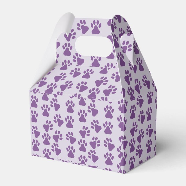 Purple Pawprints  Favour Box (Front Side)